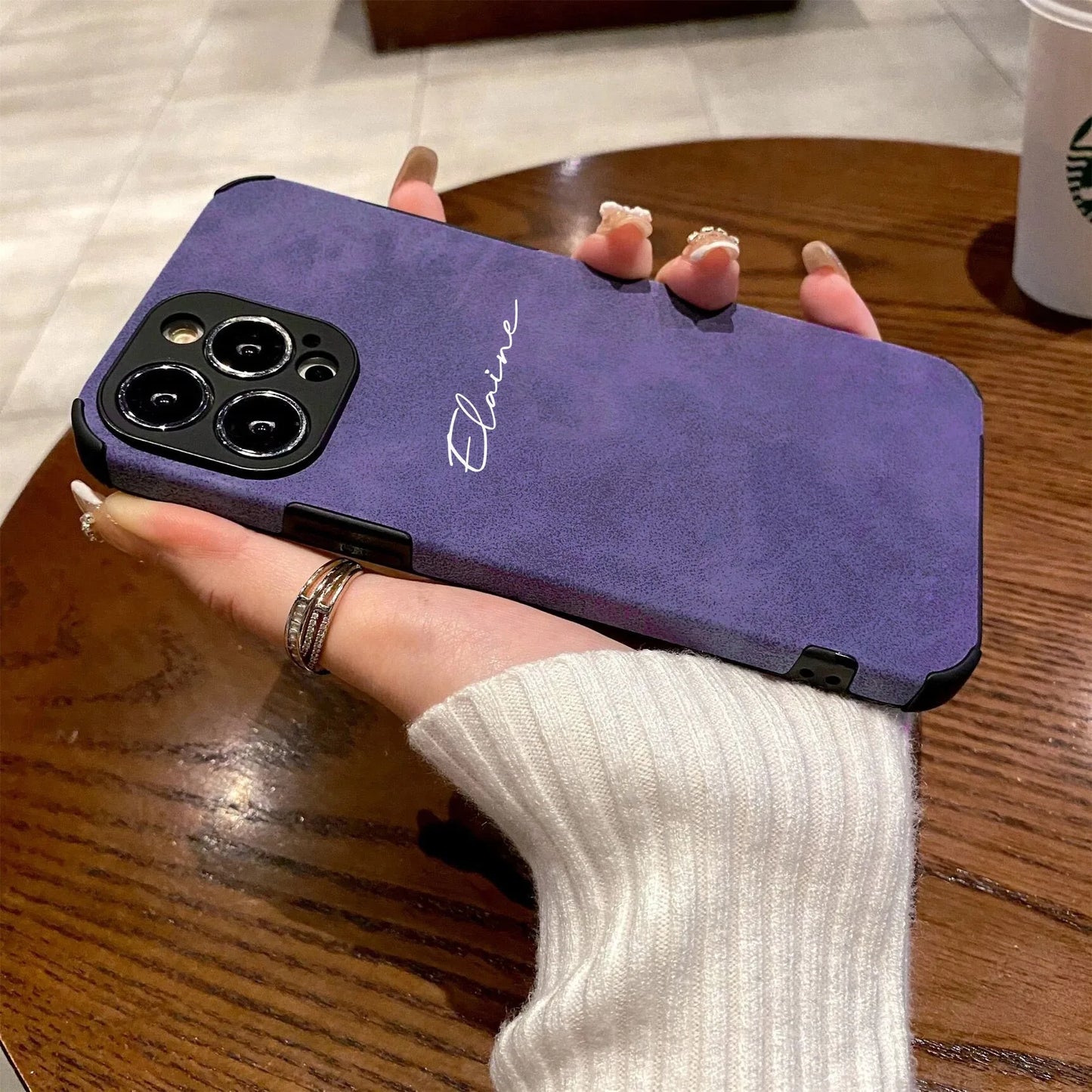 Luxus Lammleder Personalisierte Namens-Hülle