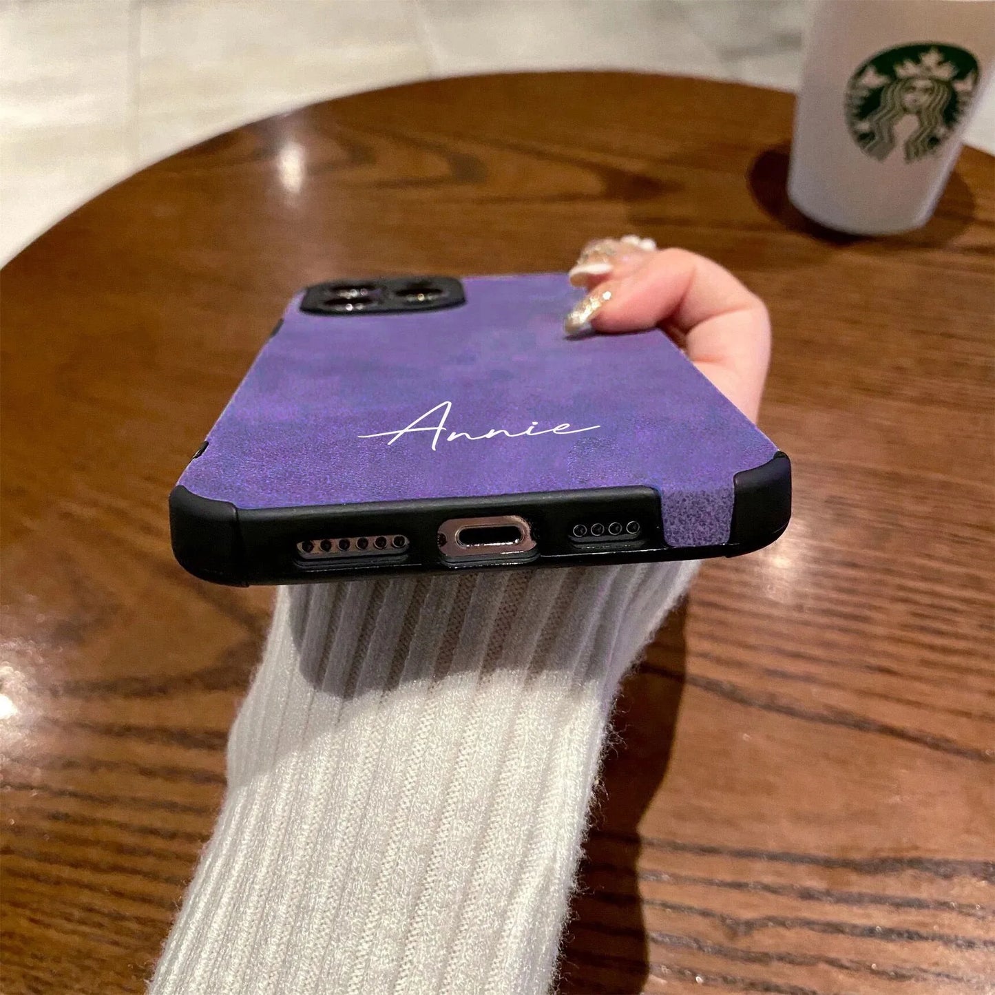 Luxus Lammleder Personalisierte Namens-Hülle